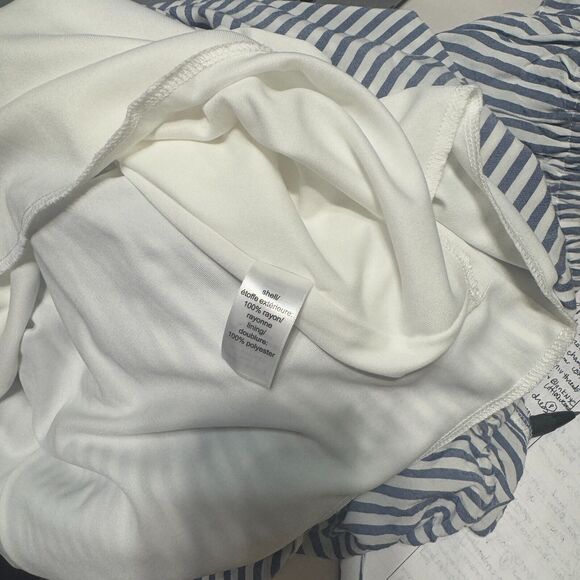 Maurices Dress Womens S Blue & White stripe off shoulder Maxi belted summer - Picture 8 of 8